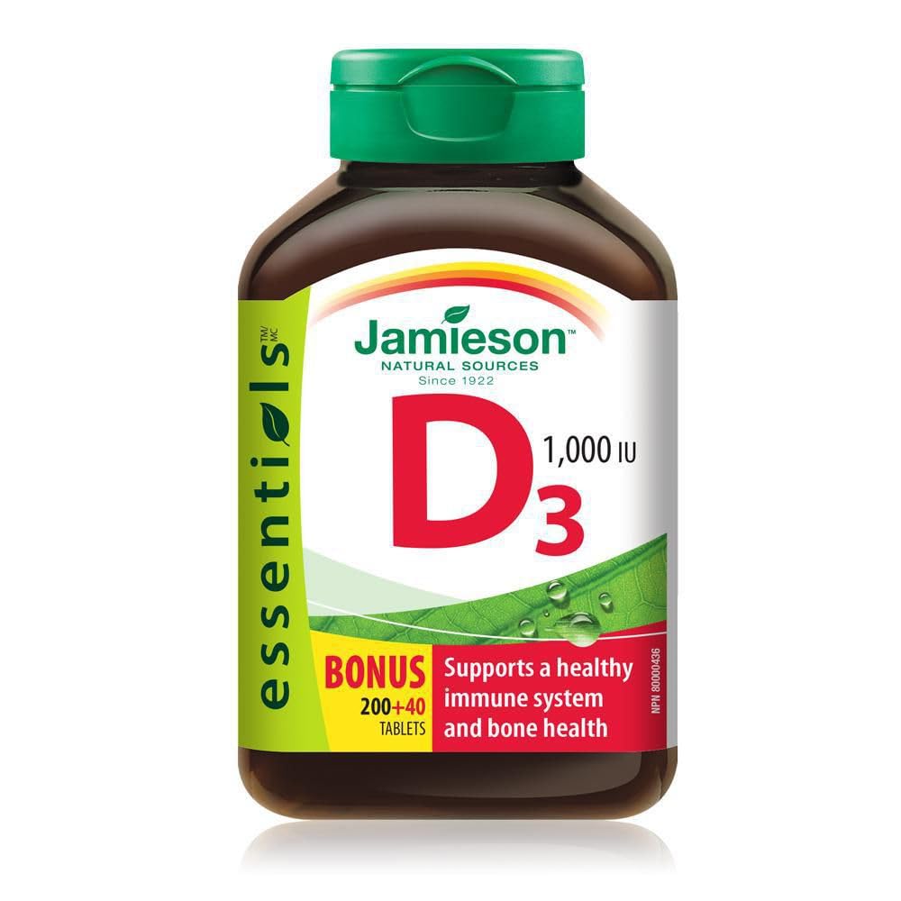 Jamieson Laboratories Vitamina D3 1000 UI, botella: apoyo diario al sistema inmune.