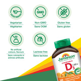 Jamieson Laboratorios Vitamina D3 masticable Naranja Tangy, sabor cítrico para un impulso diario