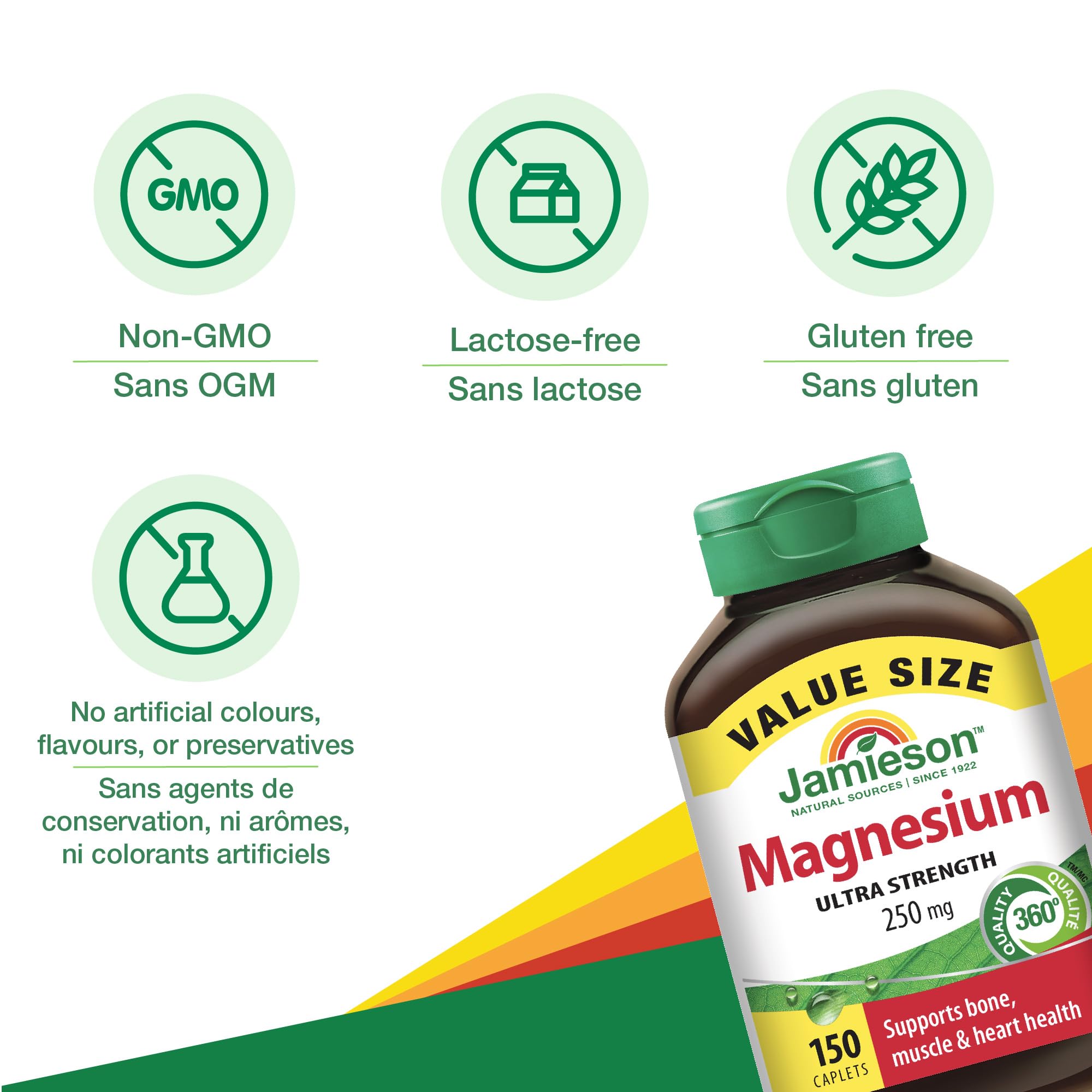 Instrucciones de dosificación de Jamieson Magnesio para adultos