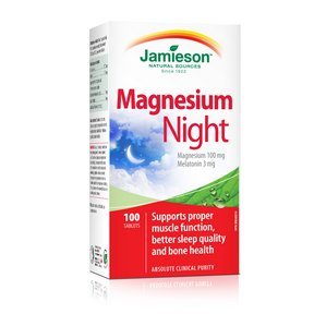 Jamieson Magnesio Noche: empaque práctico de tabletas para un sueño reparador