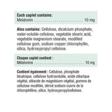 Jamieson Melatonina 10 mg, cápsulas, liberación controlada para un descanso nocturno estable.