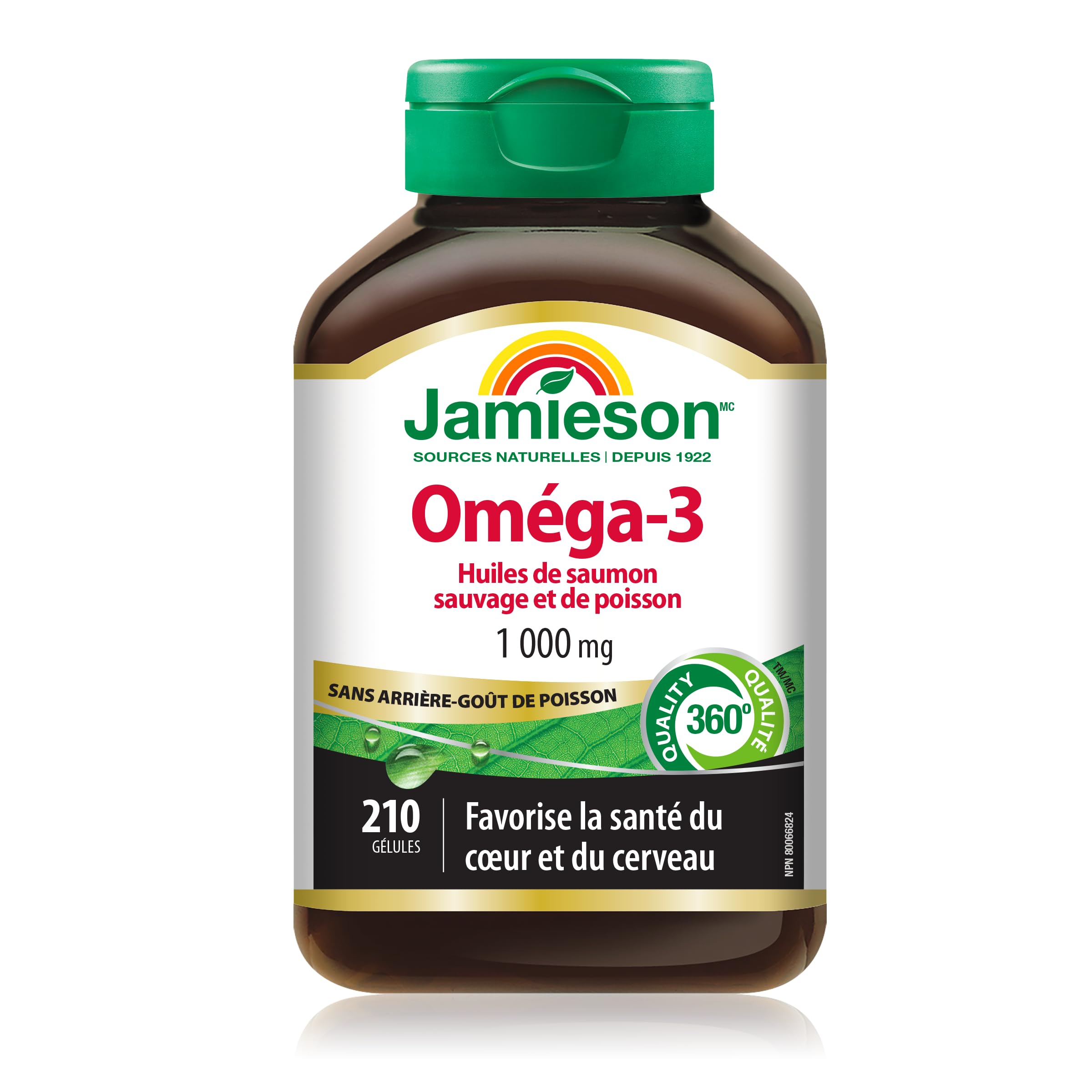 Jamieson No Fishy Aftertaste: cápsulas softgel doradas para ingestión suave