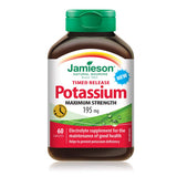 Jamieson Potasio 195 mg, bote frente: apoyo a la salud y equilibrio de líquidos.