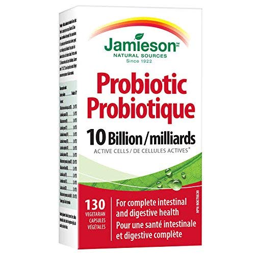 Etiqueta de Jamieson Probiotic facilita elegir cápsulas veganas para uso diario.