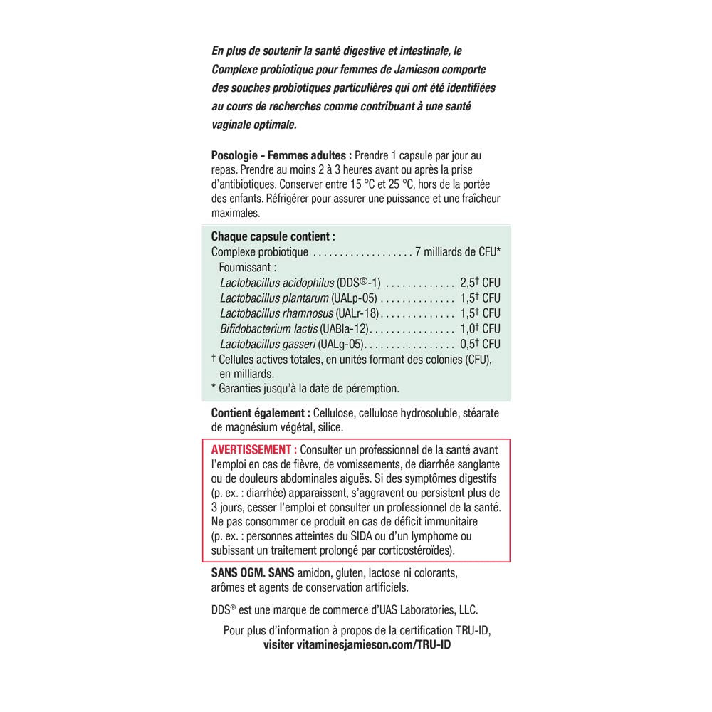 Jamieson complejo probiótico, salud digestiva, equilibrio del intestino.