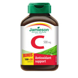 Jamieson Vitamina C 500 mg, comprimidos masticables en frasco, apoyo antioxidante diario.