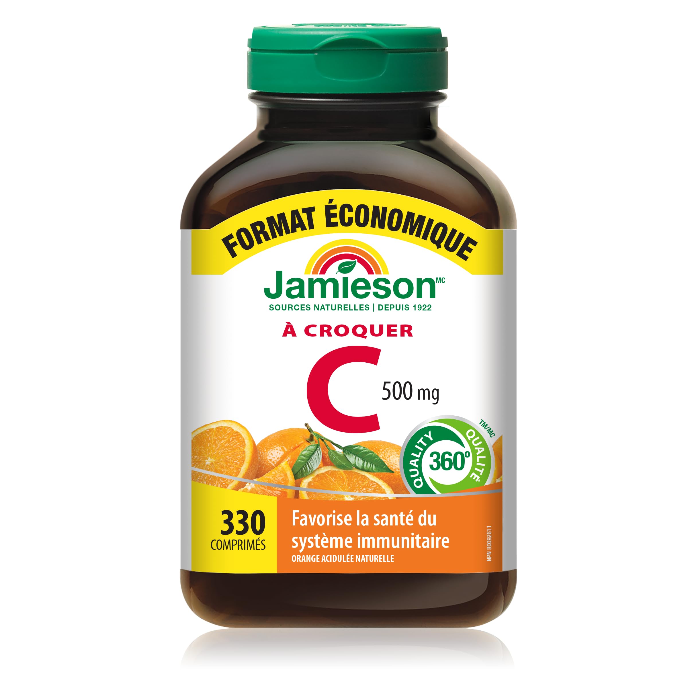 Jamieson Vitamina C 500 mg masticable, etiqueta de la caja, antioxidantes útiles