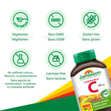 Jamieson Vitamina C 500 mg, sin colorantes artificiales, opción natural para la ingesta diaria.