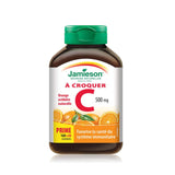 Jamieson Vitamina C masticable en botella, dosis simples para aporte diario.