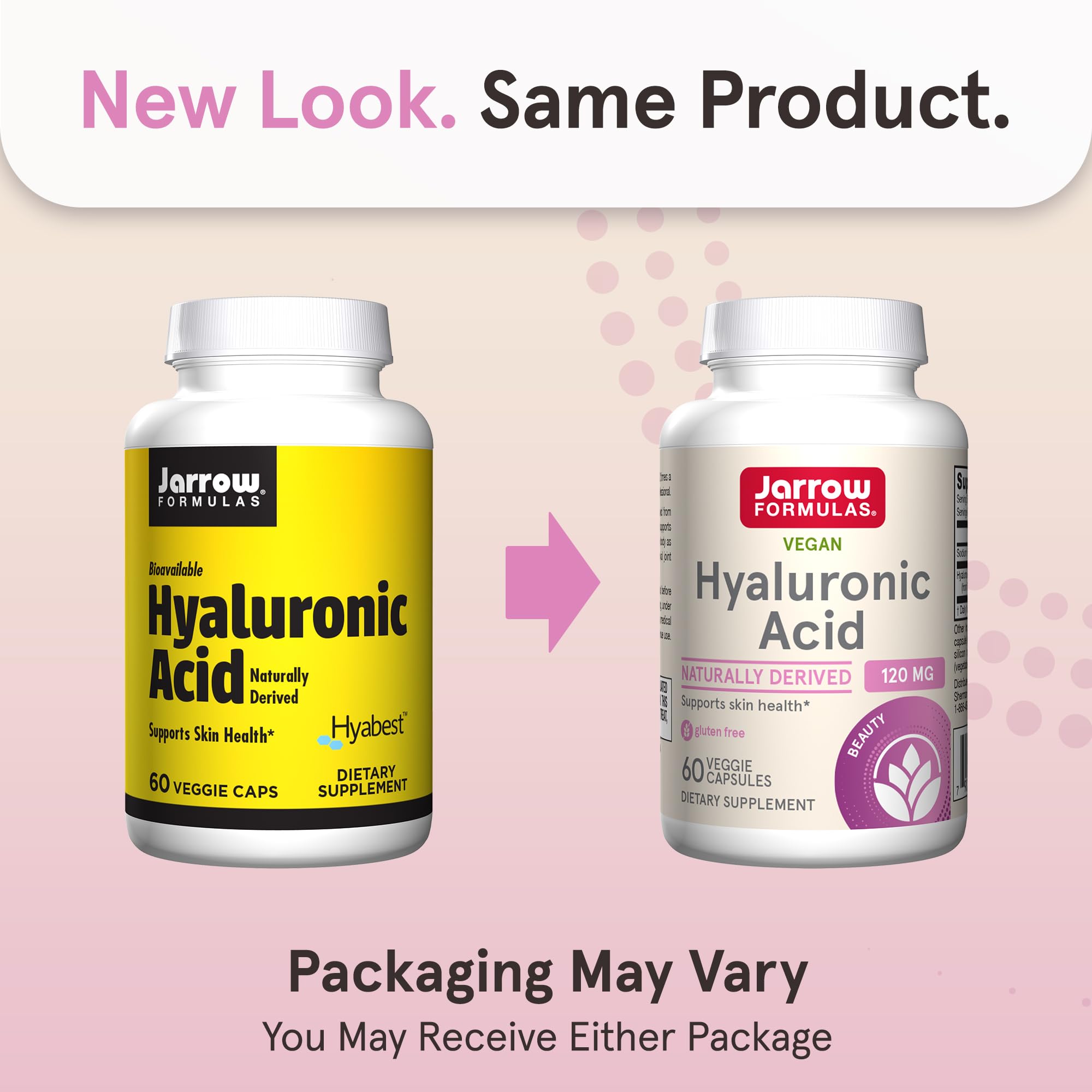 Cápsulas vegetales de Jarrow Formulas Ácido Hialurónico 120 mg