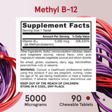 Textura suave de tableta cereza de Jarrow Formulas B12 5000 mcg.