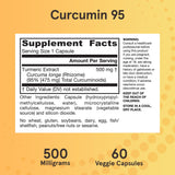 Cápsulas vegetales de Curcumin 95 para estilo de vida vegano.