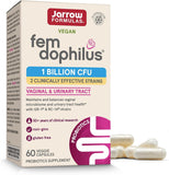 Frasco de Fem-Dophilus de Jarrow Formulas con cápsulas vegetarianas para salud urinaria.