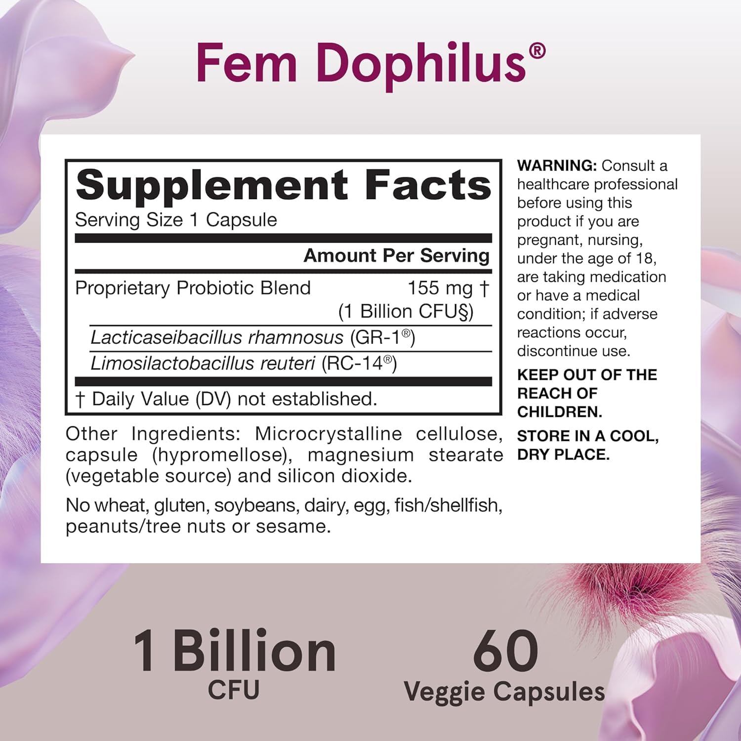 Caja exterior de Fem-Dophilus con marca Jarrow Formulas.