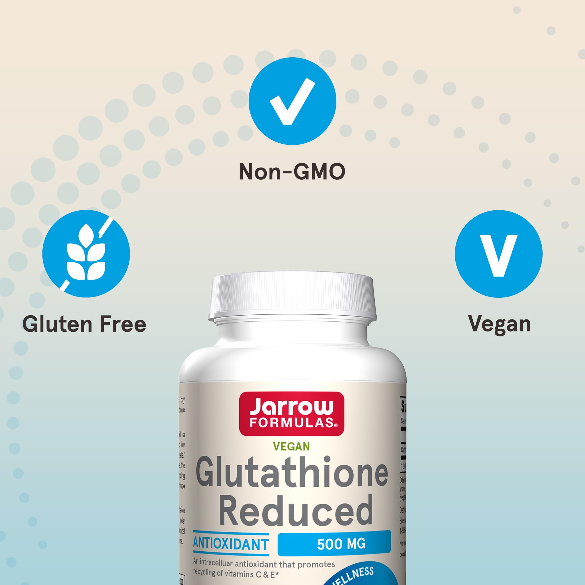 Jarrow Formulas Glutatión Reducido, sin gluten, apto para dietas sensibles.