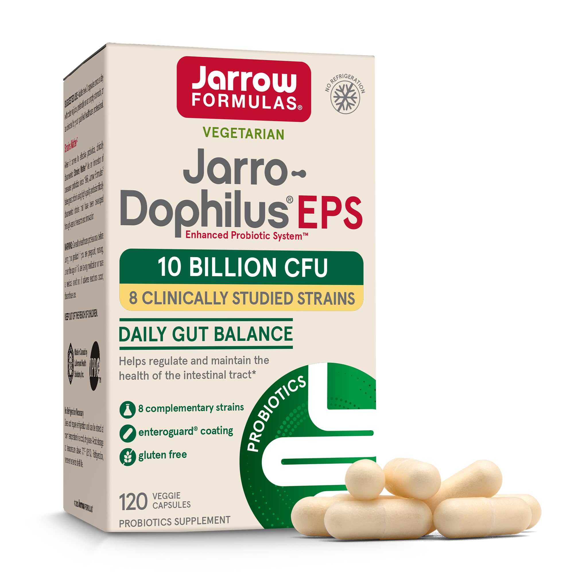 Cápsulas vegetales de Jarro-Dophilus EPS para salud digestiva diaria