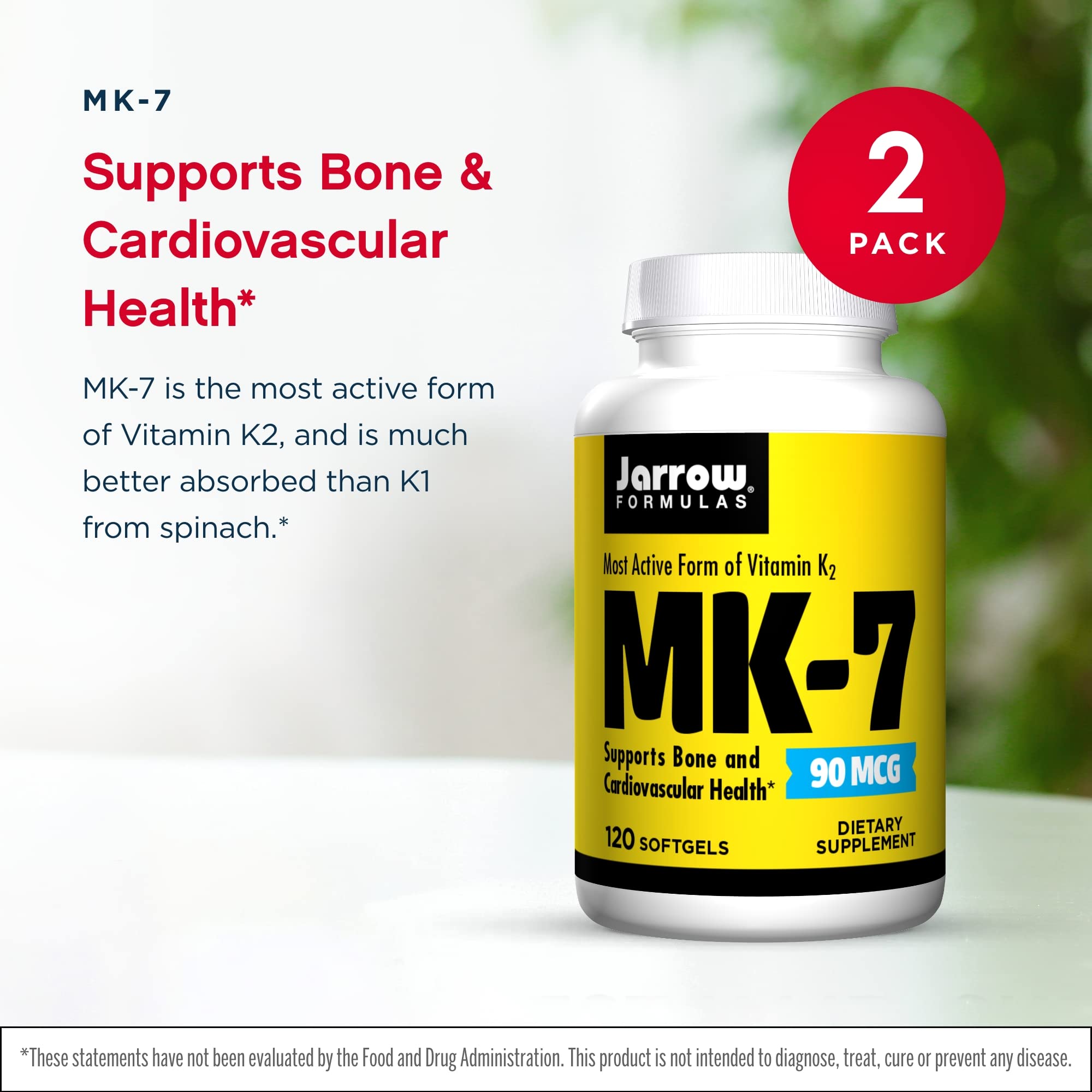 Etiqueta frontal de Jarrow Formulas MK-7 90 mcg