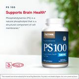 Etiqueta PS100 indica 100 mg de fosfatidilserina para la ingesta diaria