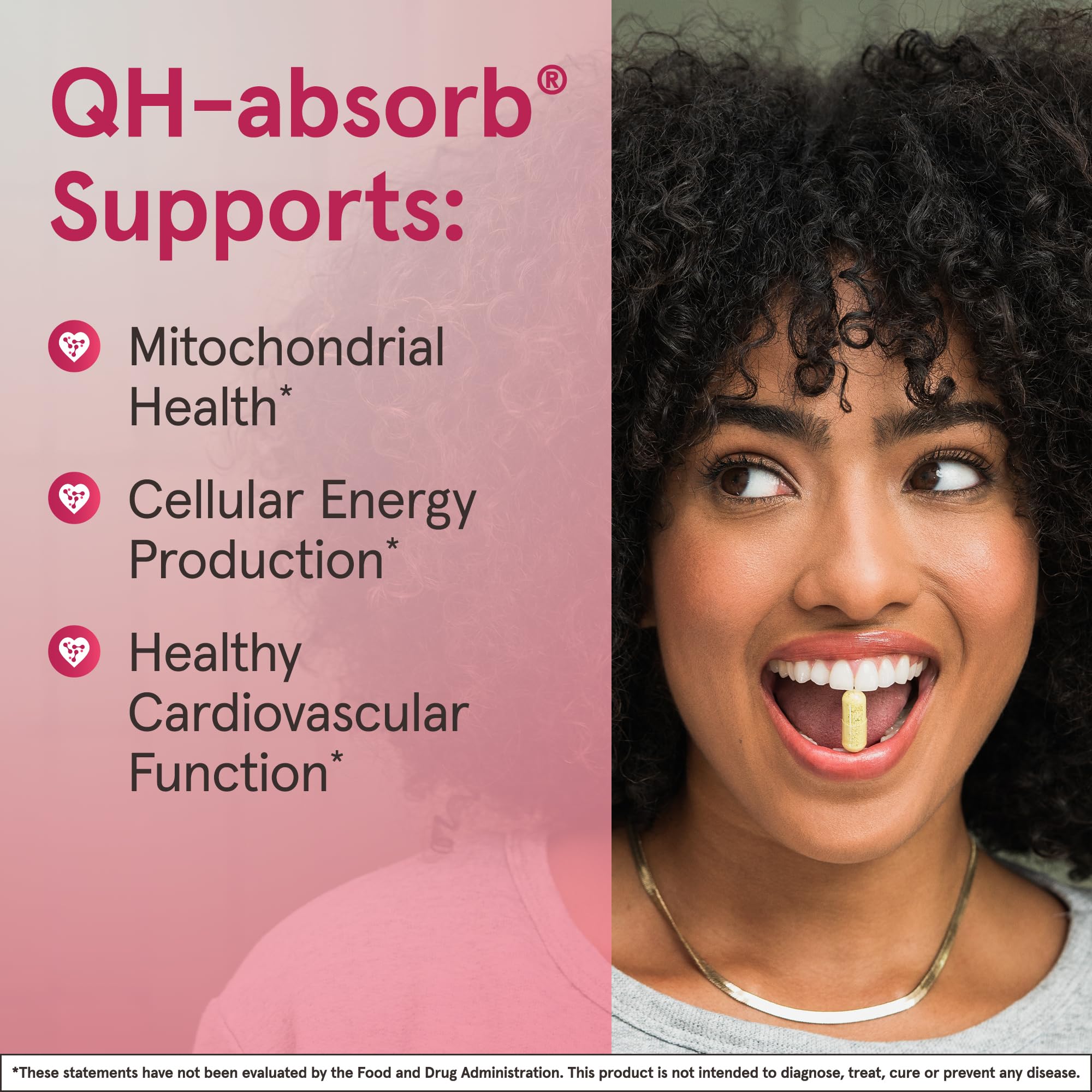 Instrucción de dosis de Jarrow Formulas QH-Absorb 200 mg para toma diaria flexible.