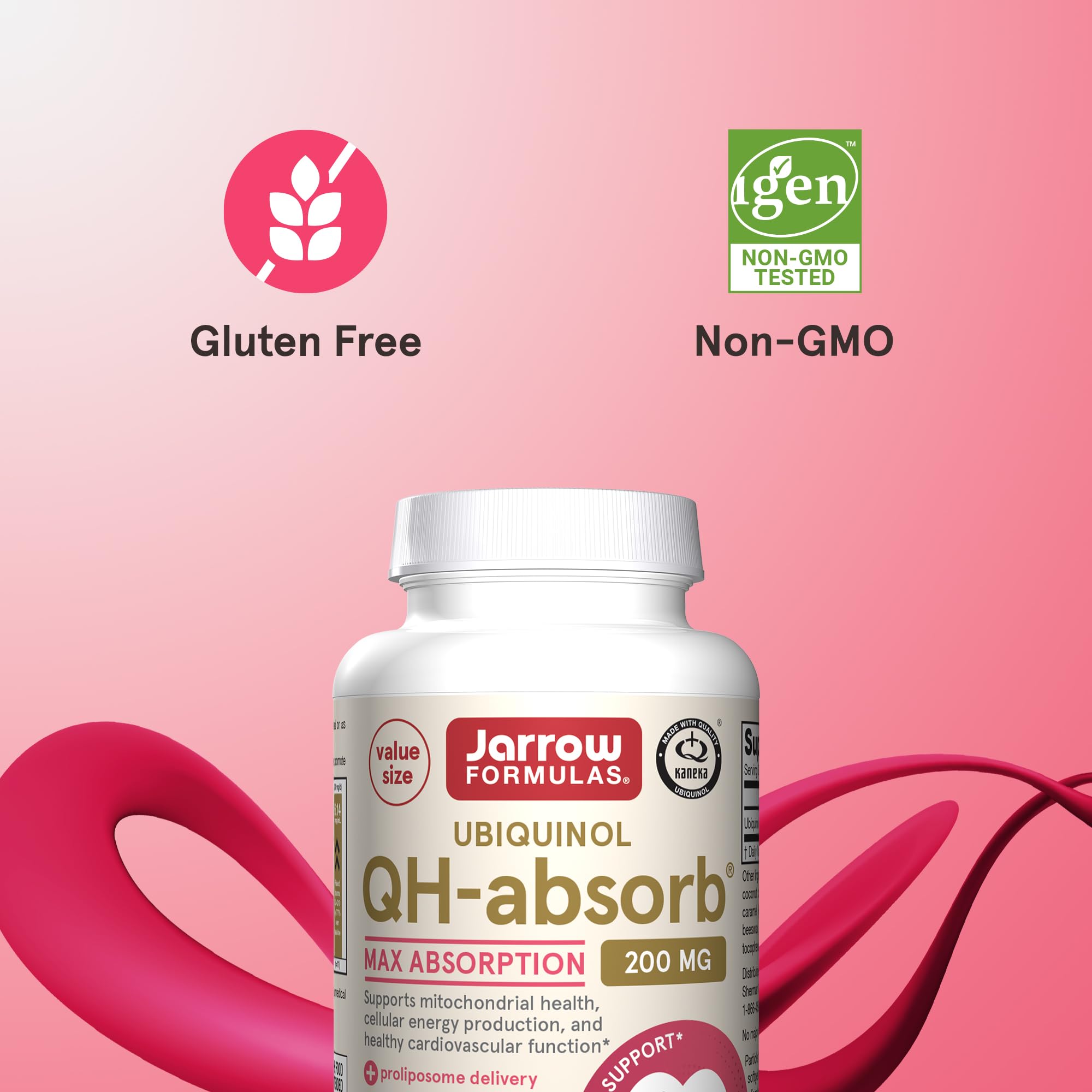 Caja de Jarrow Formulas QH-Absorb 200 mg con 90 cápsulas para rutina diaria.
