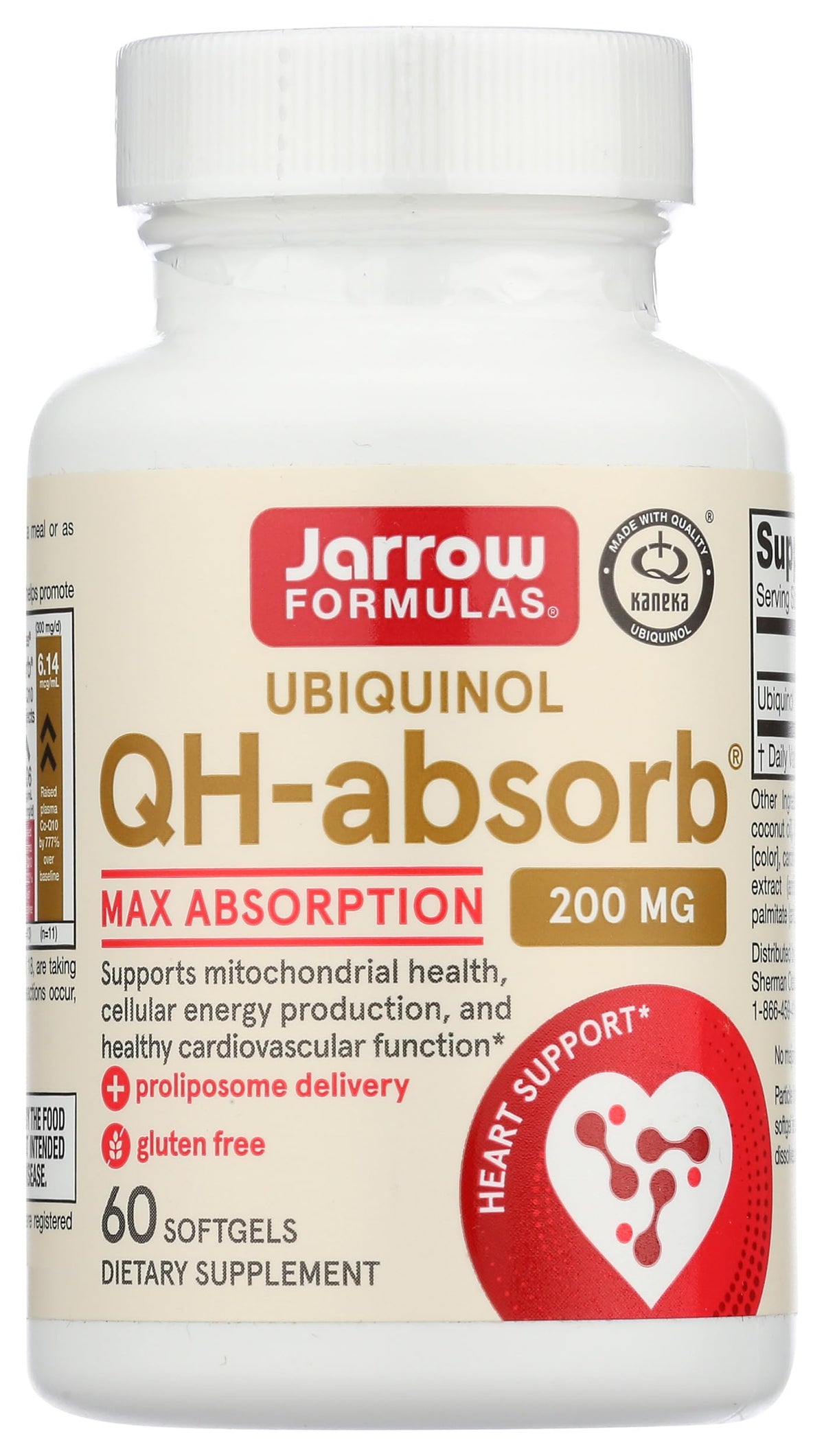 Jarrow Formulas QH-absorb 200 mg botella de softgels para energía diaria