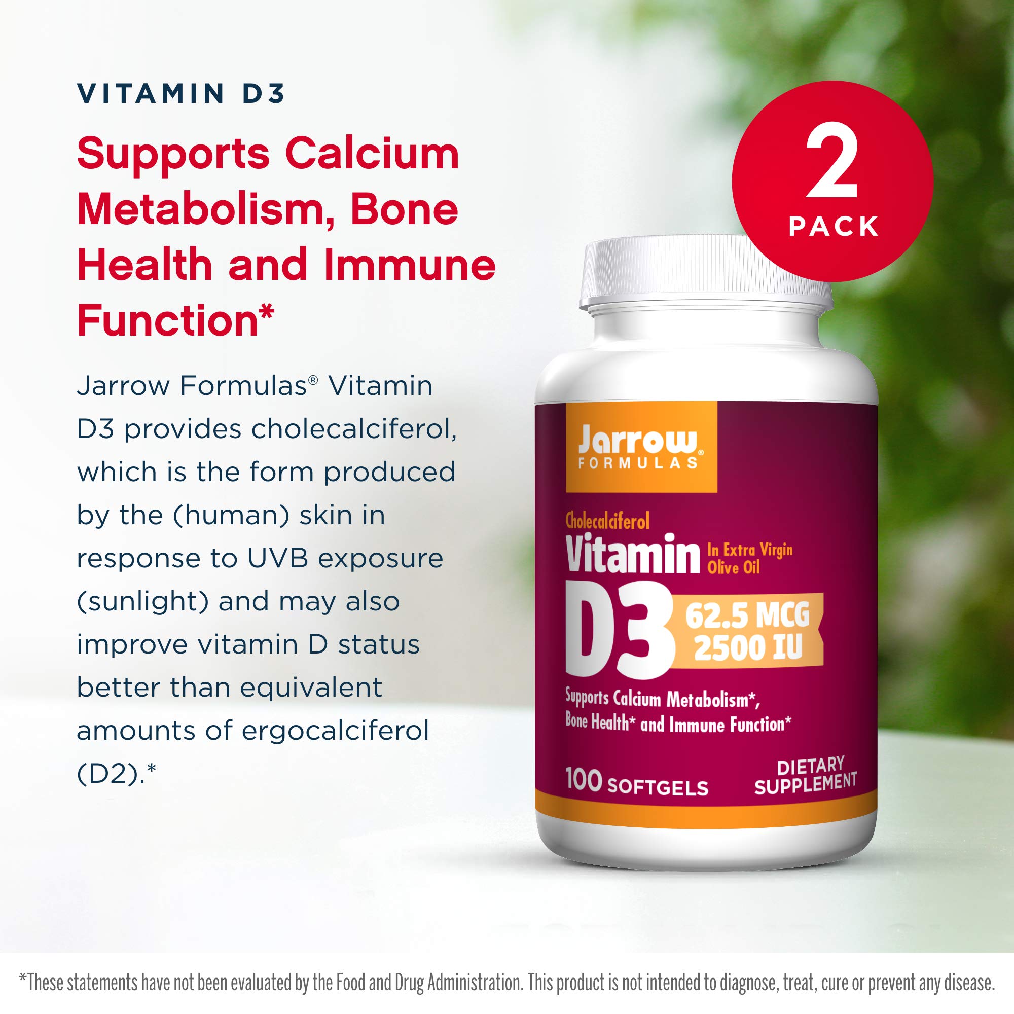 Cápsulas blandas de Jarrow Formulas Vitamina D3, fácil de tomar