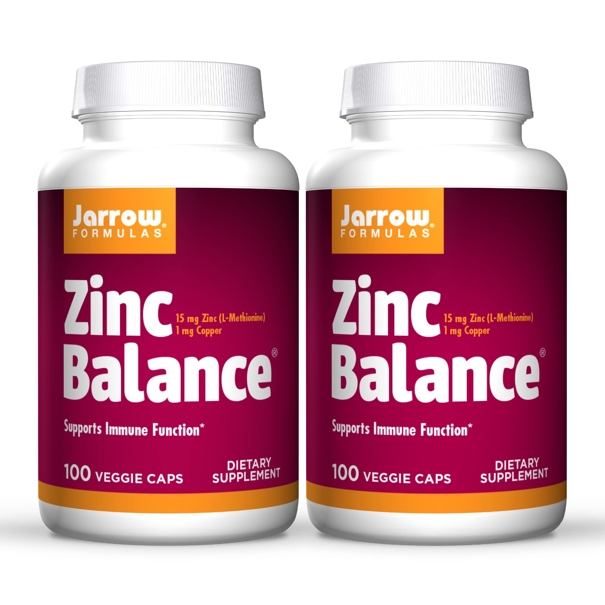 Zinc Balance de Jarrow Formulas cápsulas vegetales para apoyo diario.