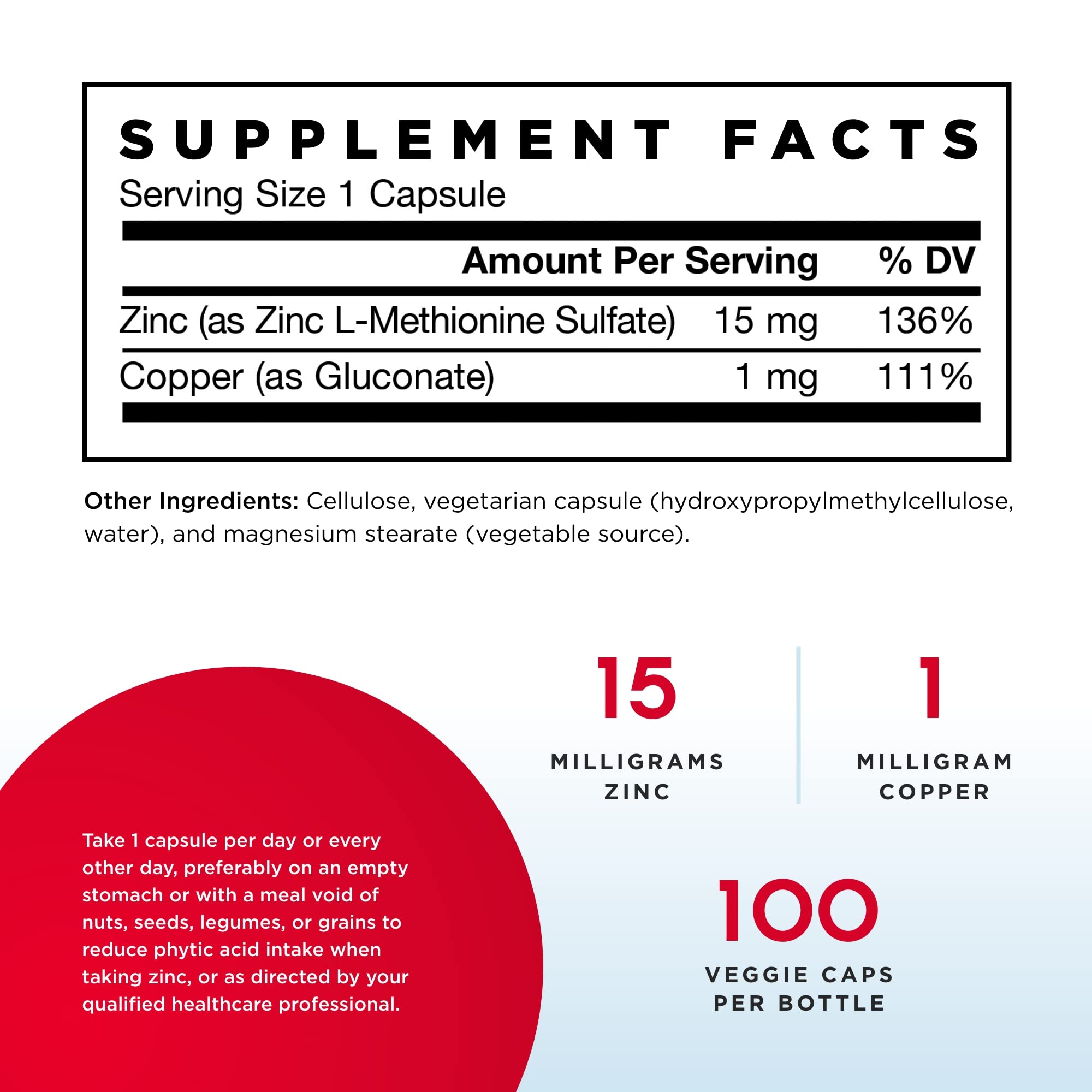 Zinc Balance de Jarrow Formulas, dos botellas para conveniencia y ahorro.