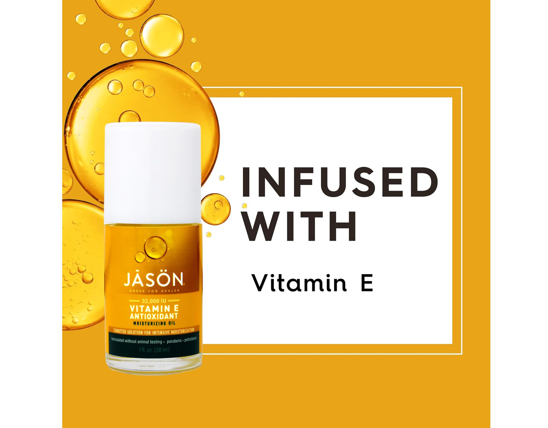 JASON Vitamina E 32000 IU, cuidado de la piel facial y corporal.