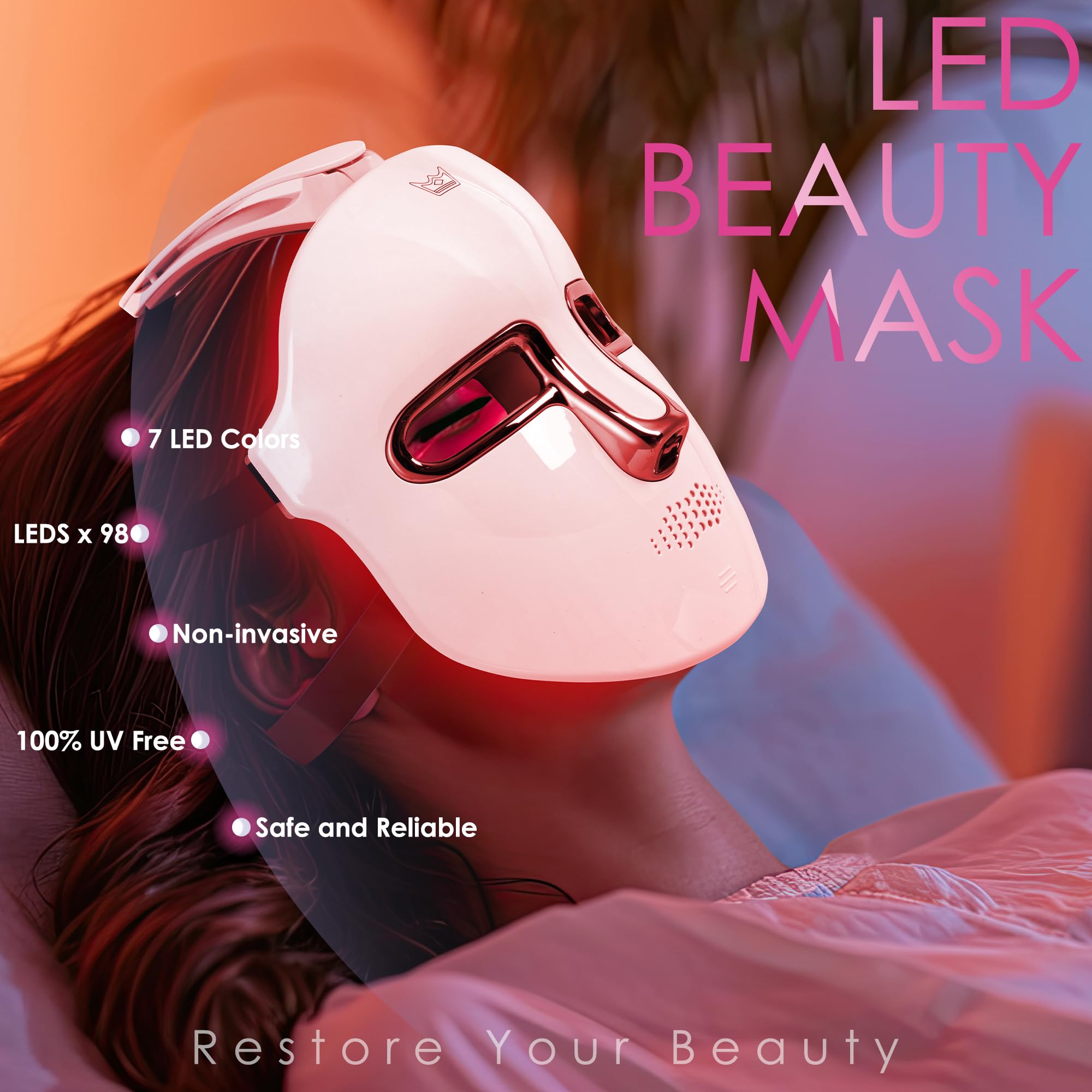 La mascarilla led de Jay SAREES facilita el cambio de color en la cara con botones.