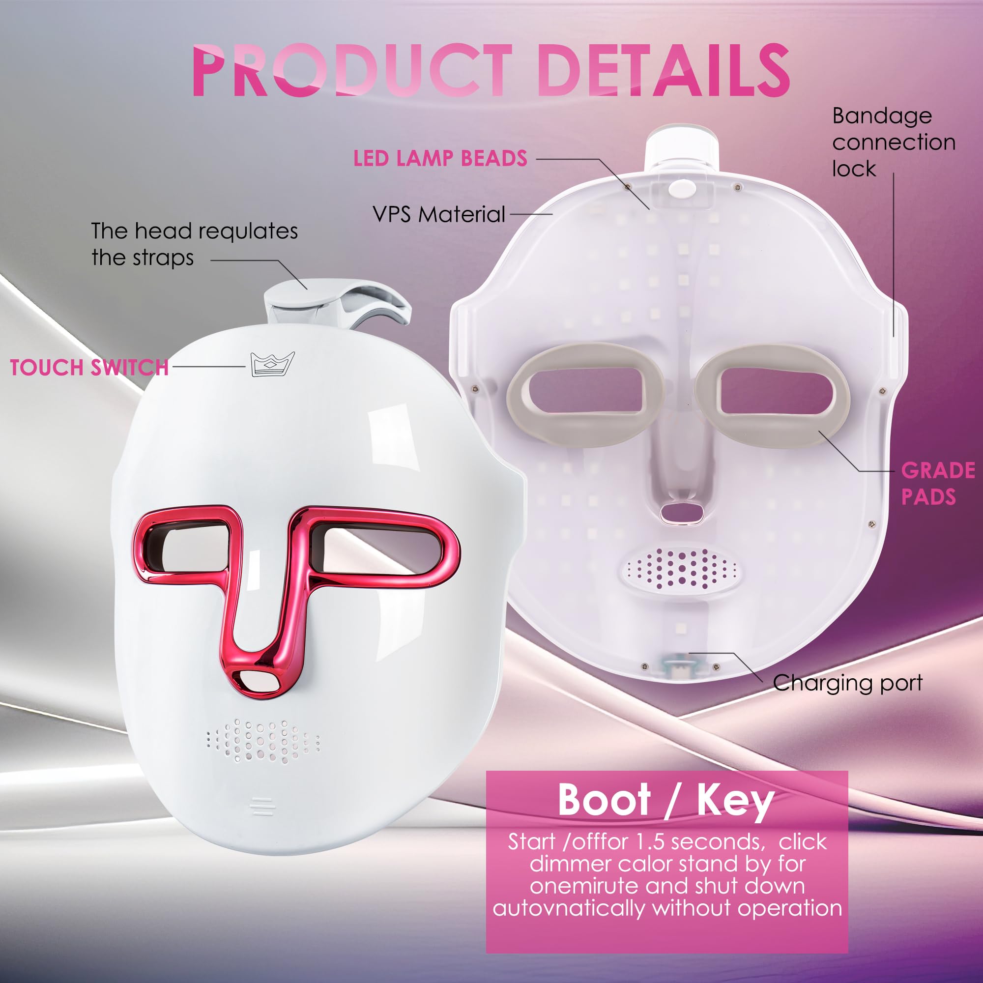 La mascarilla led de Jay SAREES es portátil para usar en cualquier lugar.