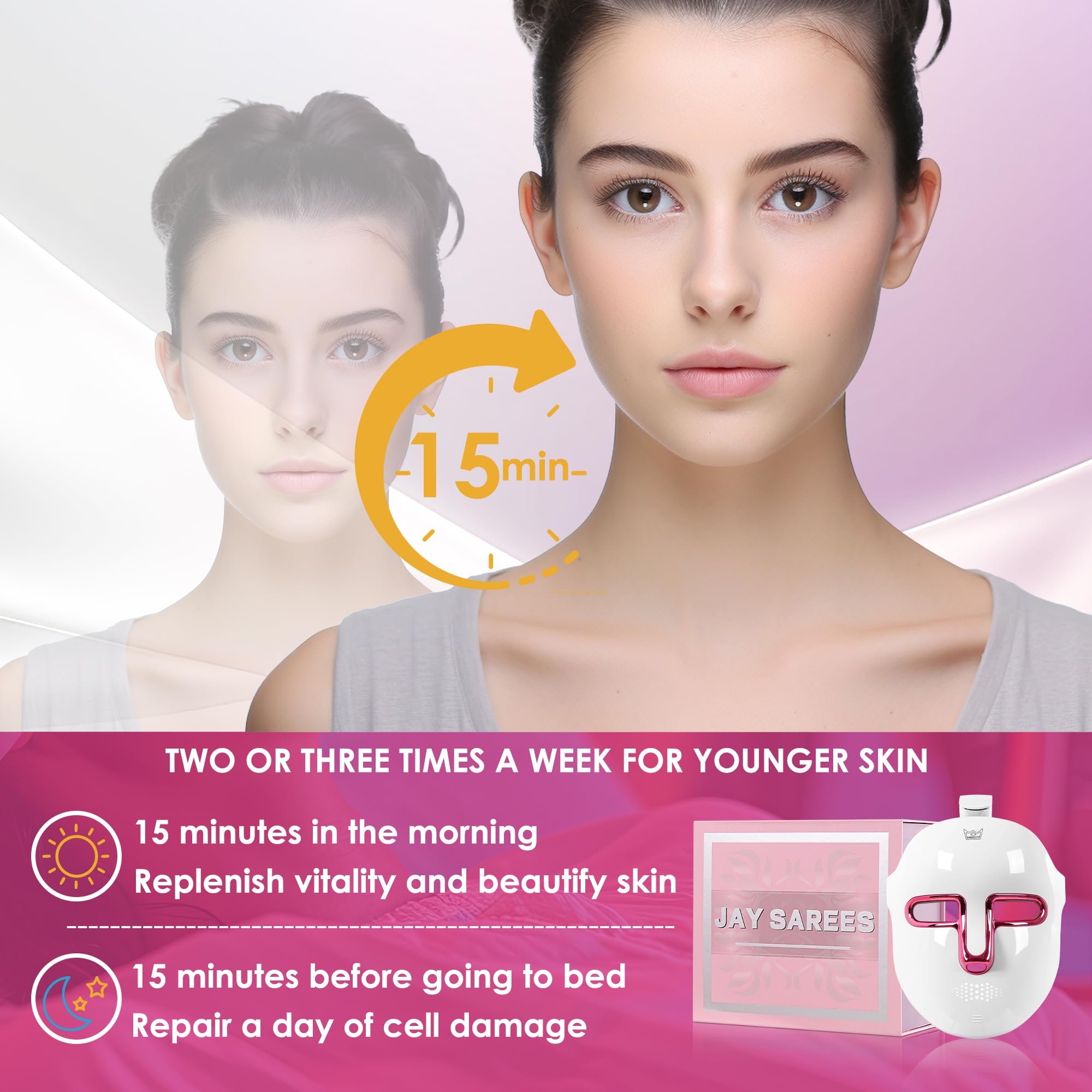 La mascarilla led de Jay SAREES propone ritual relajante y experiencia calmante.