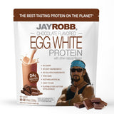 JAYROBB Chocolate proteína clara de huevo en bolsa de 5 libras para consumo diario.