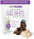 Jay Robb Proteína de Clara de Huevo sin Sabor en envase 24oz para batidos.