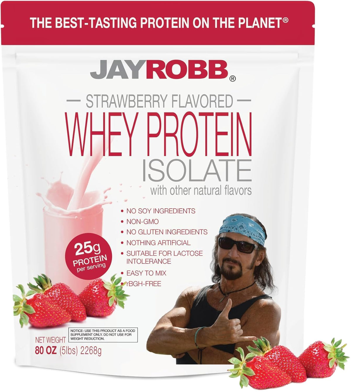 JAYROBB proteína de suero fresa en bote para entrenamiento rápido
