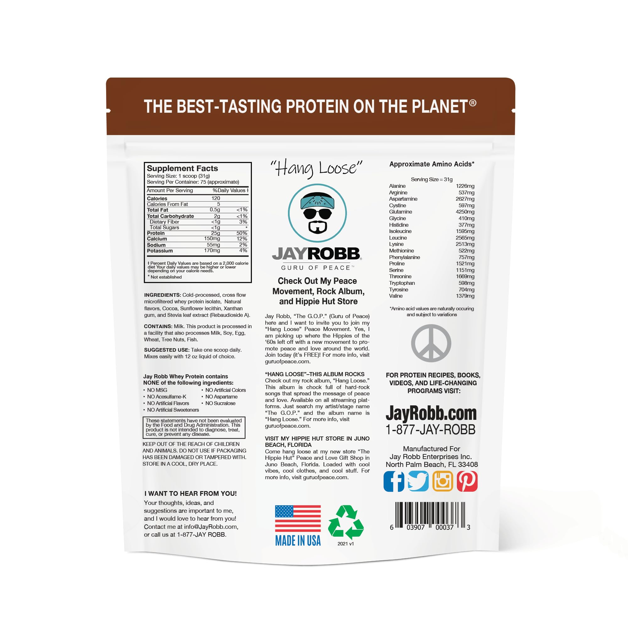 JAYROBB Whey Protein Chocolate, batido cremoso tras mezclar con leche o agua