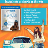 JAYROBB whey protein vanilla shake image suggests creamy texture and versatile daily shake mix.