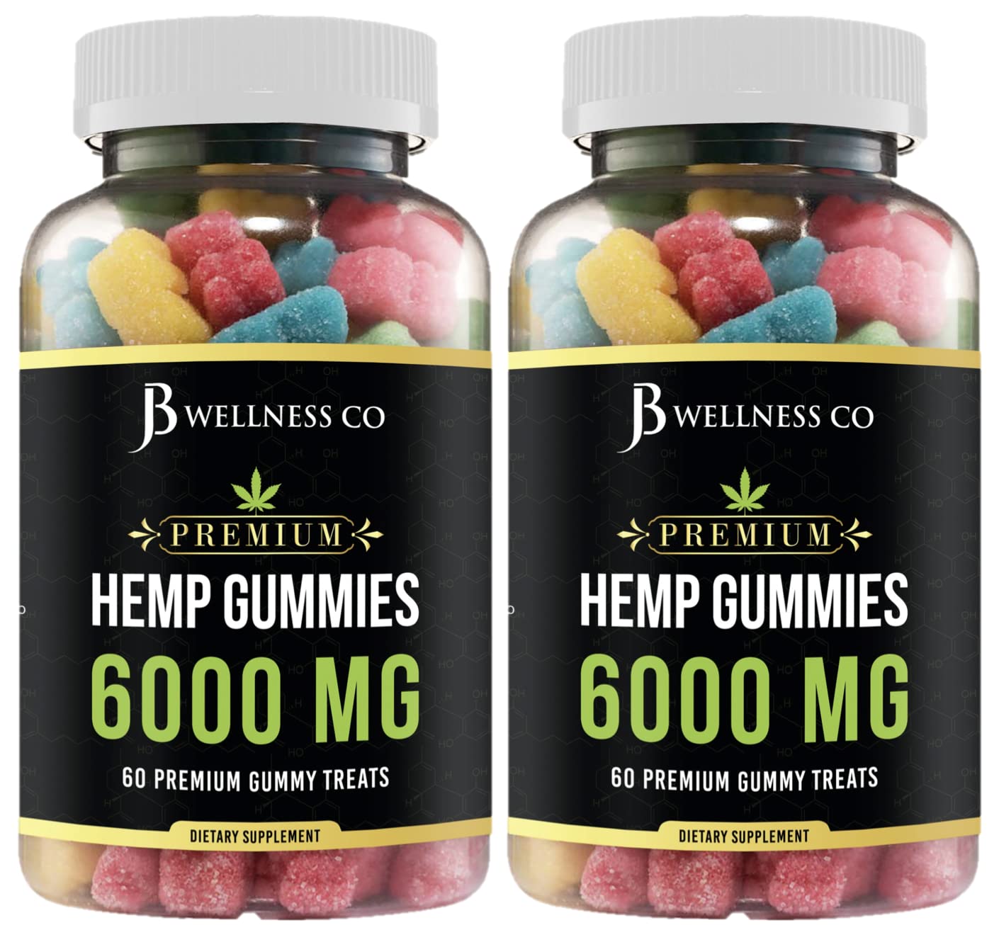 JB Wellness Co gominolas canamo en botella, ideal para relajación diaria.