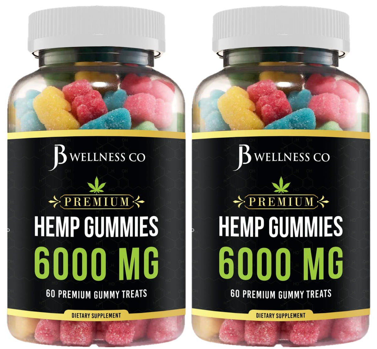 JB Wellness Co gominolas canamo en botella, ideal para relajación diaria.