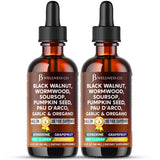 Gotas de ajenjo y nuez negra de JB Wellness Co, apoyo digestivo diario.