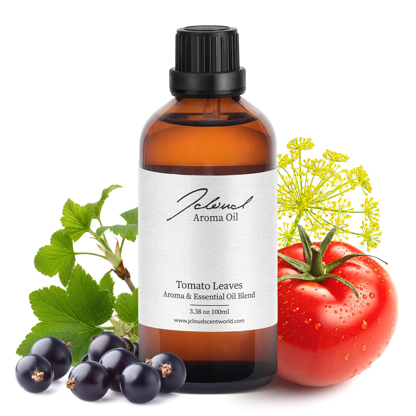 JCLOUD Aceite para difusor con hojas de tomate en frasco de cristal para hogar.