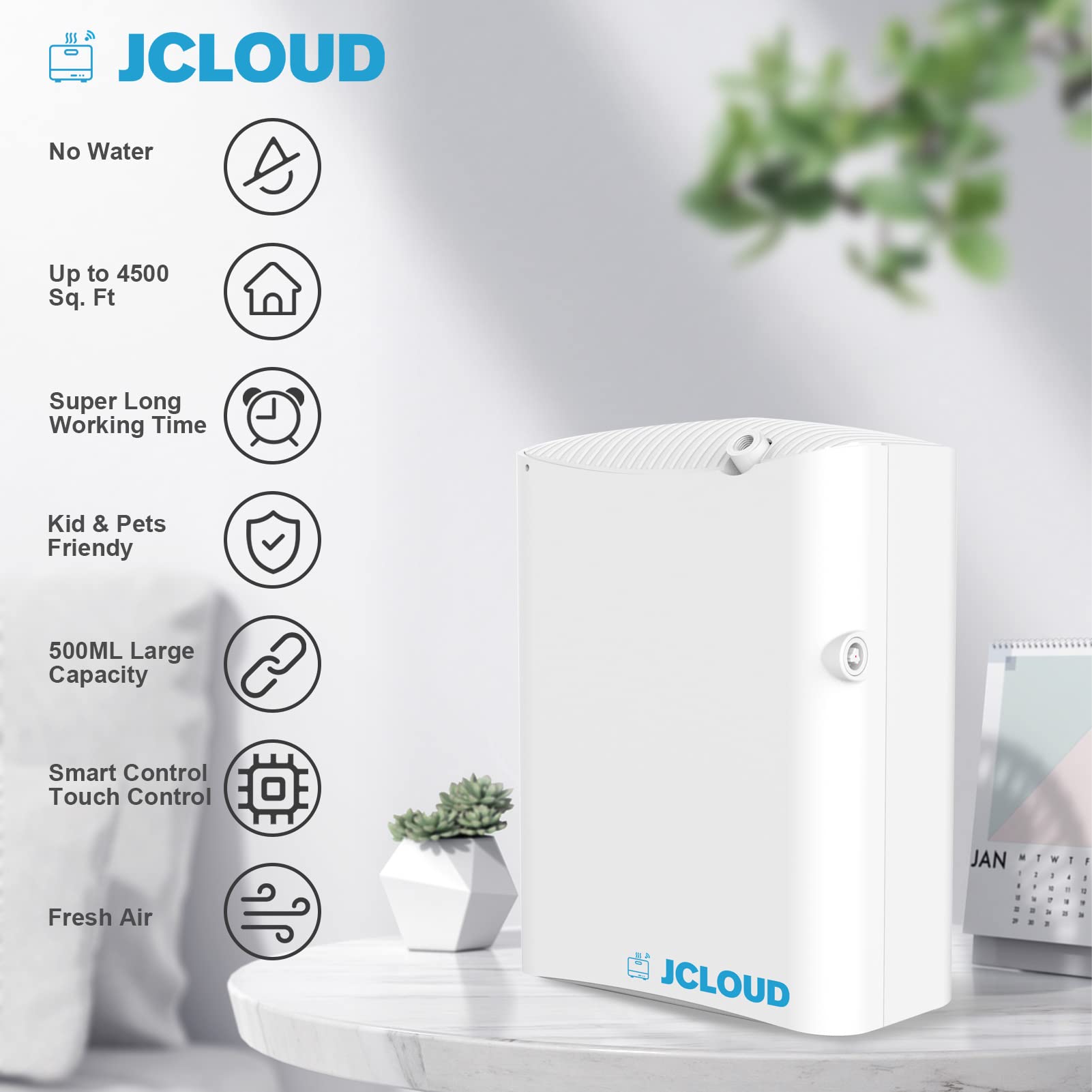 JCLOUD: difusor-aire-cobertura-4500-pies-cuadrados para espacios grandes con aroma constante.