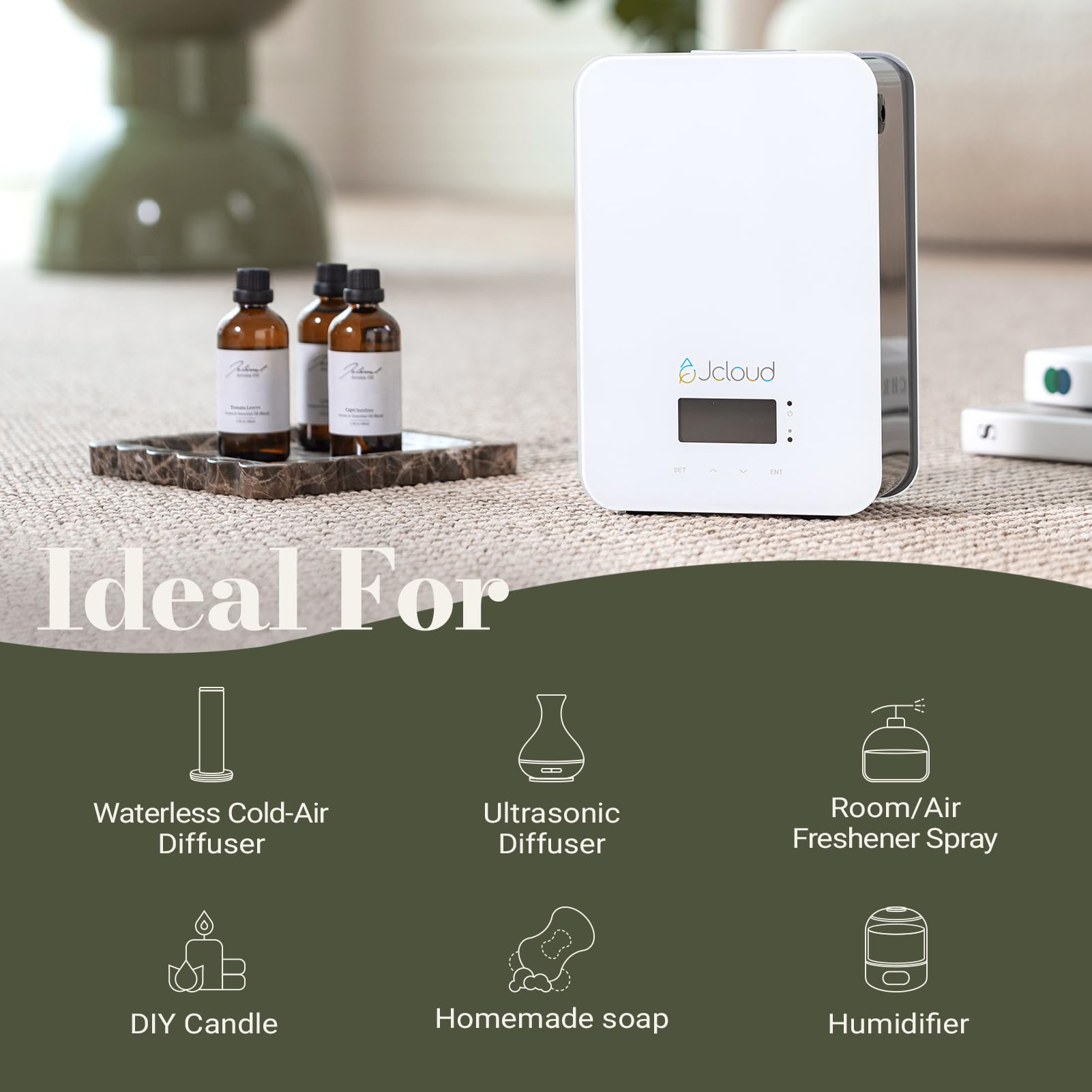 JCLOUD Notas aromáticas verdes para mejorar el ambiente.