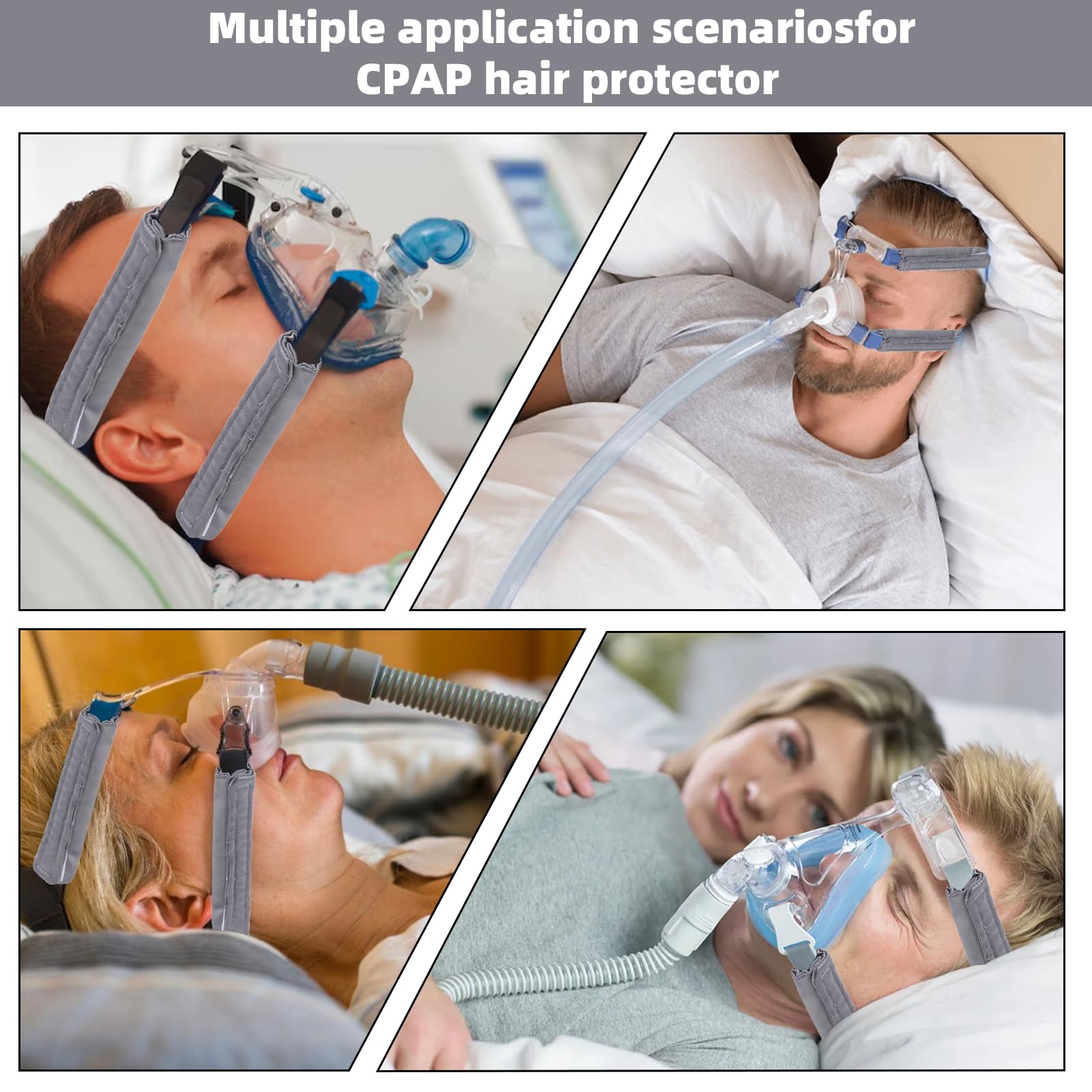 JDVBDNK confort nocturno CPAP satén gris; experiencia suave durante la noche.