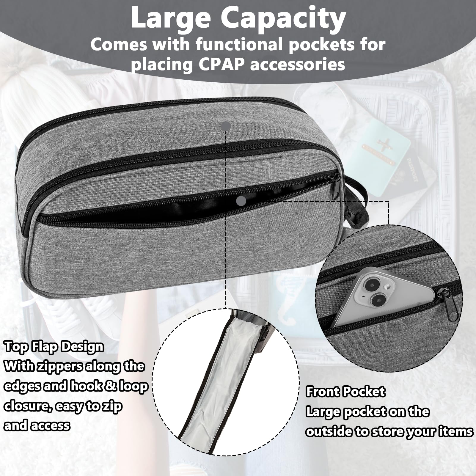 JDVBDNK mango ergonómico para llevar la bolsa CPAP durante viajes