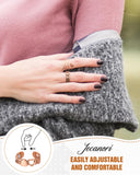 Anillo ajustable de cobre Jecanori con diseño Heart & Hollow para todo dedo.