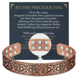 Brazalete Jecanori de cobre para hombre, vista frontal, uso diario.