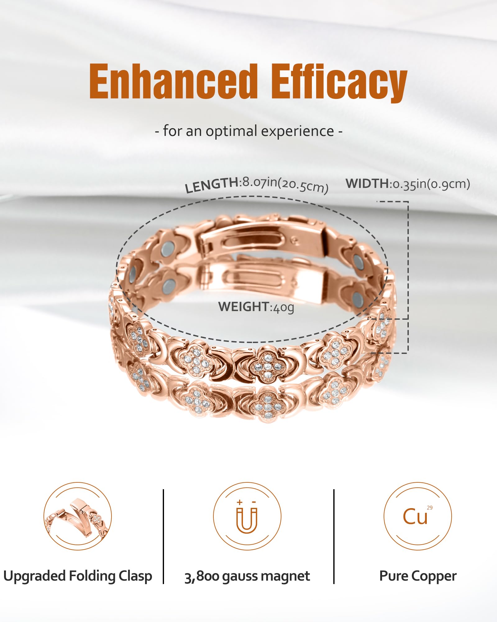 Imanes de 3500 gauss en pulsera, toque moderno.