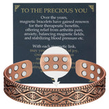 Pulsera de cobre Jecanori con 18 imanes para soporte diario.