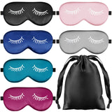 Mascaras Jecery de seda, juego de 6, para dormir profundamente